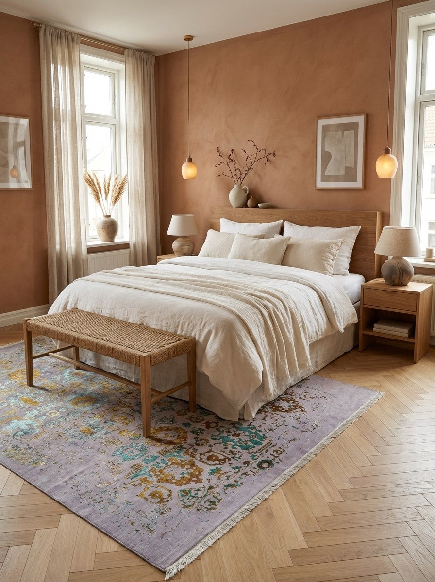 Paradayda — Hand-knotted, 204x297 cm, Beige, 50% Baumwolle, 50% Viskose | Detail view