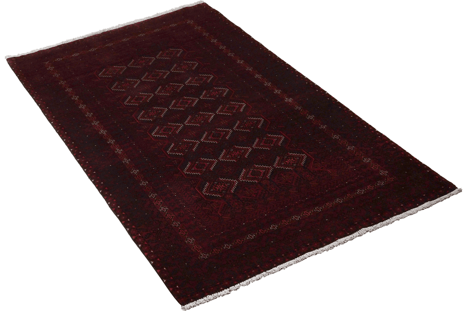 Belutch — Hand-knotted, 117x203 cm, Red, 100% Virgin Wool | View 4