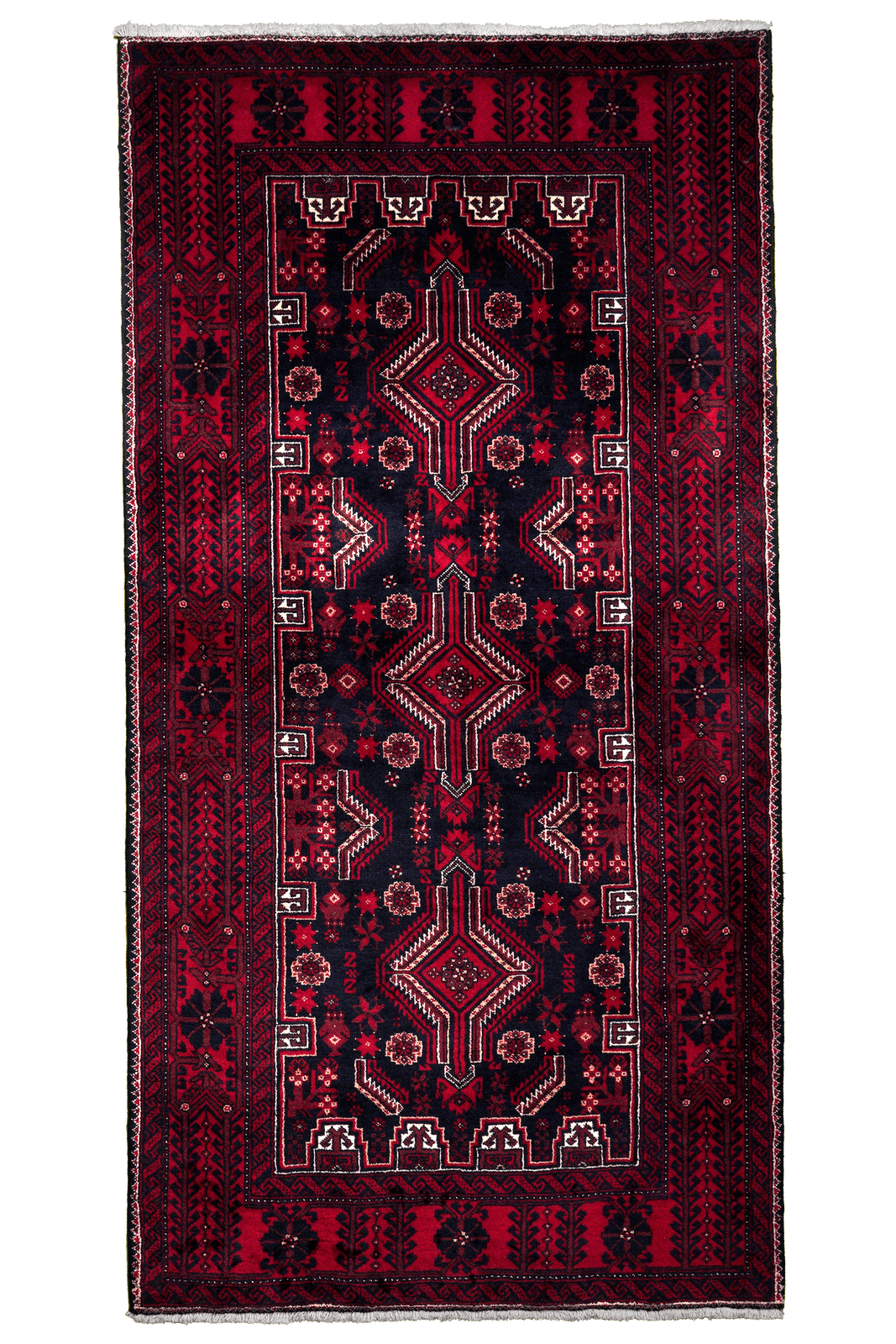 Belutch — Hand-knotted, 100x194 cm, Multicolor, 100% Virgin Wool | Main view