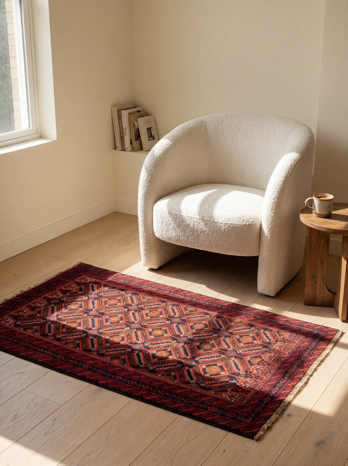 Belutch — Hand-knotted, 99x173 cm, Multicolor, 100% Virgin Wool | Detail view