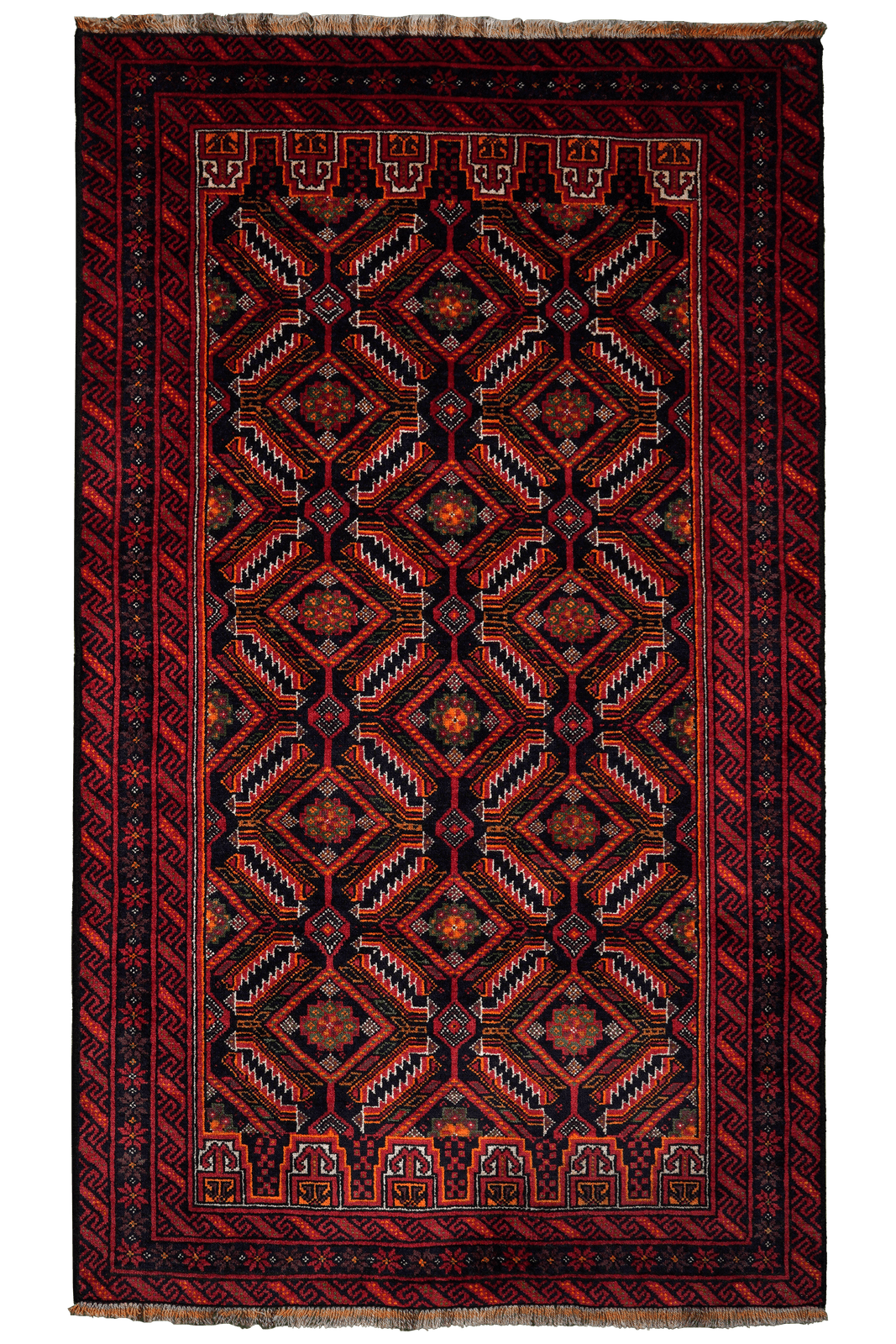 Belutch — Hand-knotted, 99x173 cm, Multicolor, 100% Virgin Wool | Main view