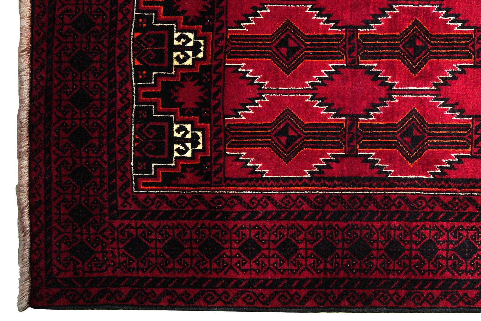 Belutch — Hand-knotted, 127x239 cm, Red, 100% Virgin Wool | View 3
