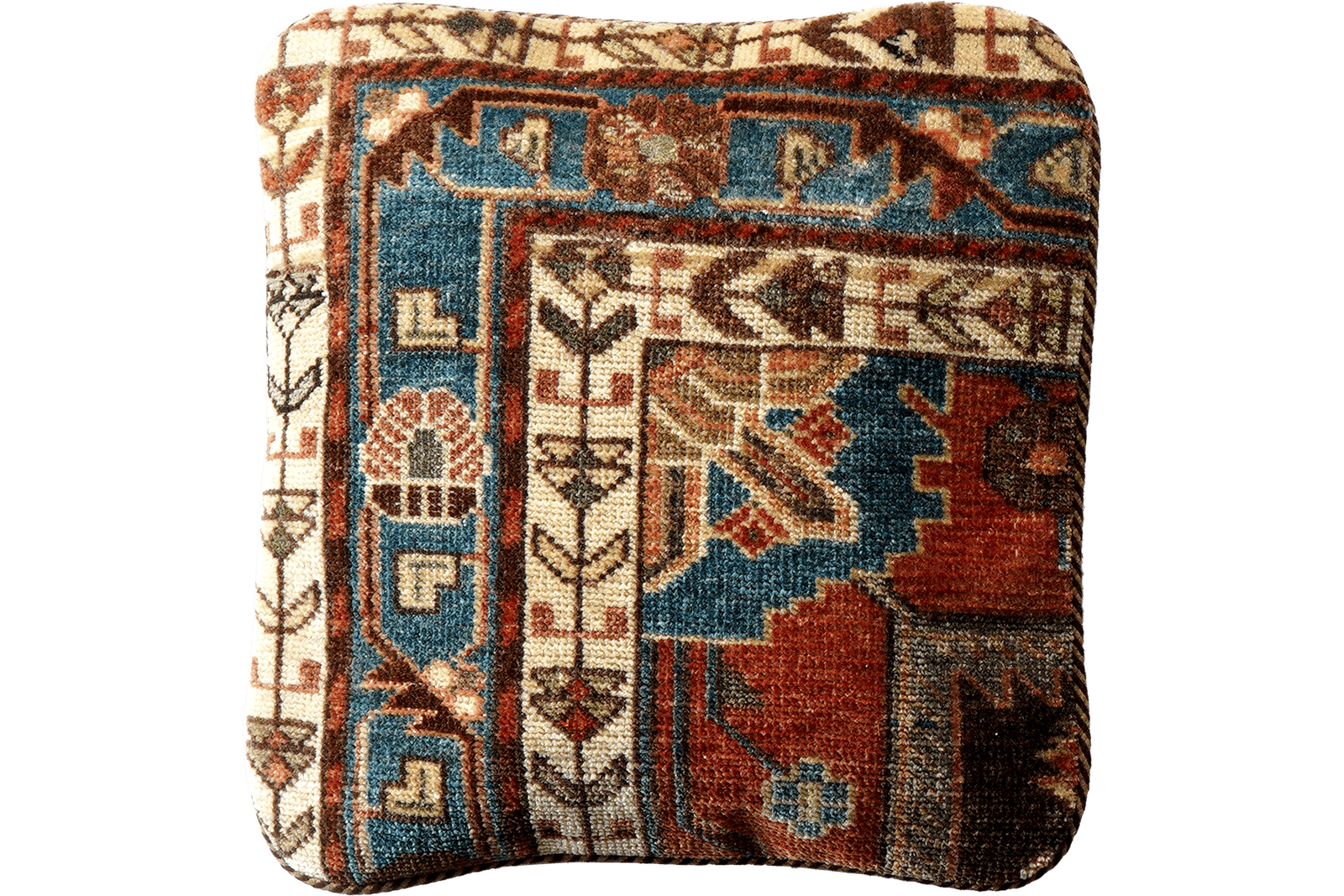 Kelim Kissen — Handmade, 40x40 cm, Multicolor, 100% Virgin Wool | Main view