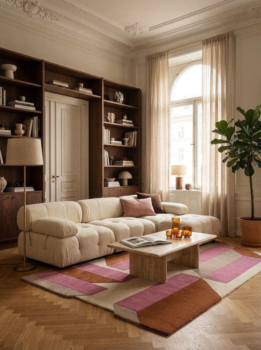 Milo — Hand-knotted, 240x170 cm, Violett, 50% Schurwolle, 50% Viskose | Back view