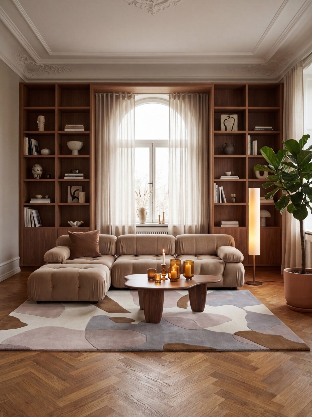 Desert Dune — Hand-knotted, 180x120 cm, Beige, 100% Virgin Wool | Back view