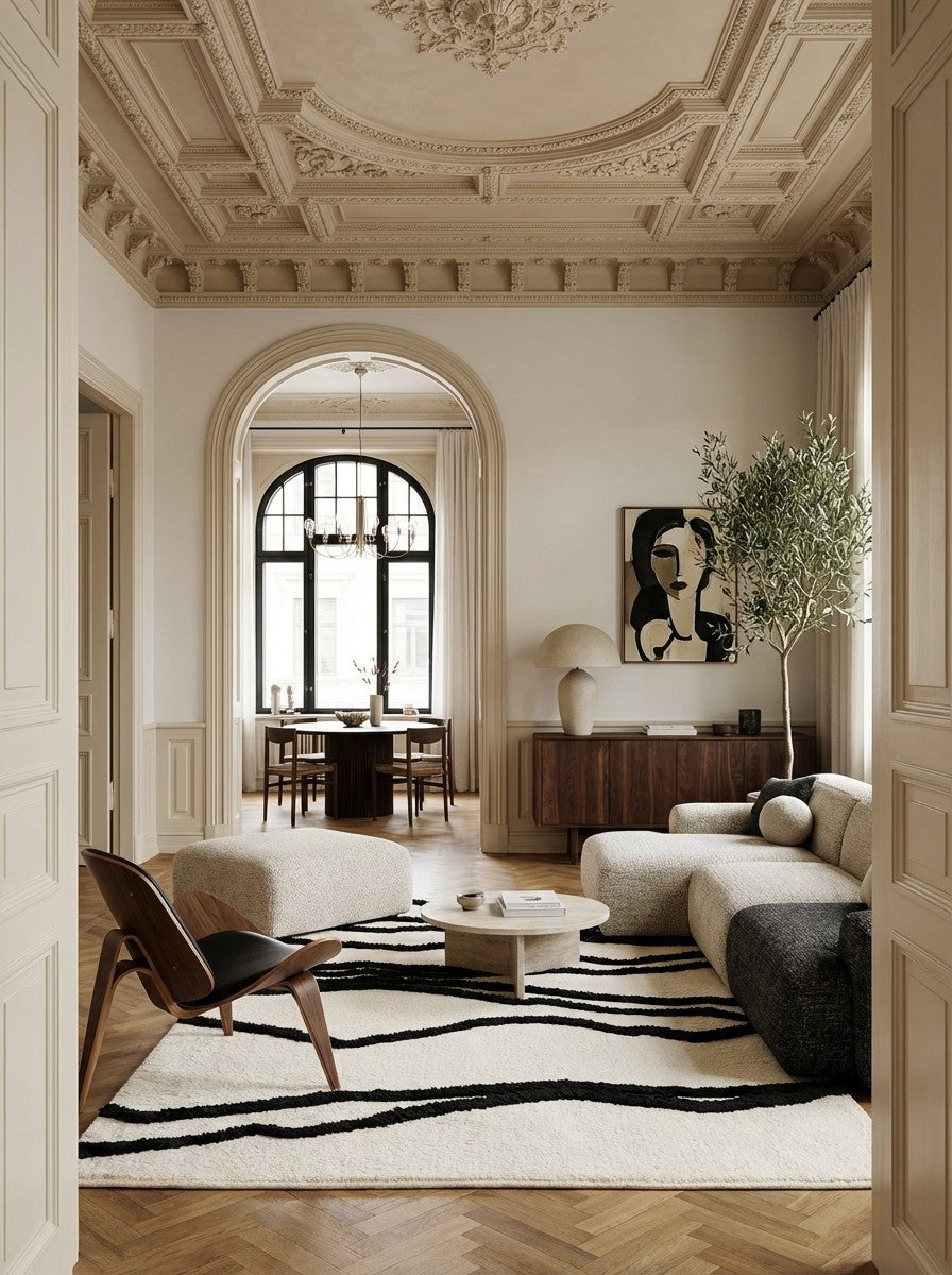 Morrocan Mirage — Hand-knotted, 300x200 cm, Beige, 100% Virgin Wool | Detail view