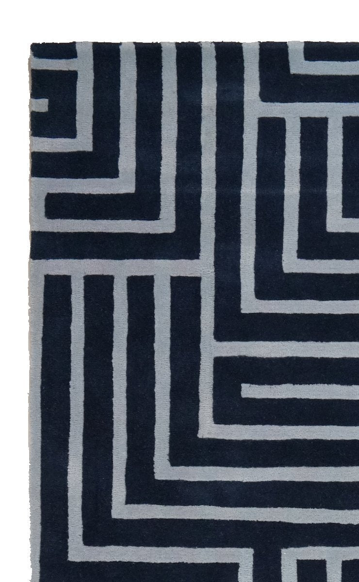 Skyline — Hand-knotted, 180x120 cm, Blue, 50% Schurwolle, 50% Viskose | View 3