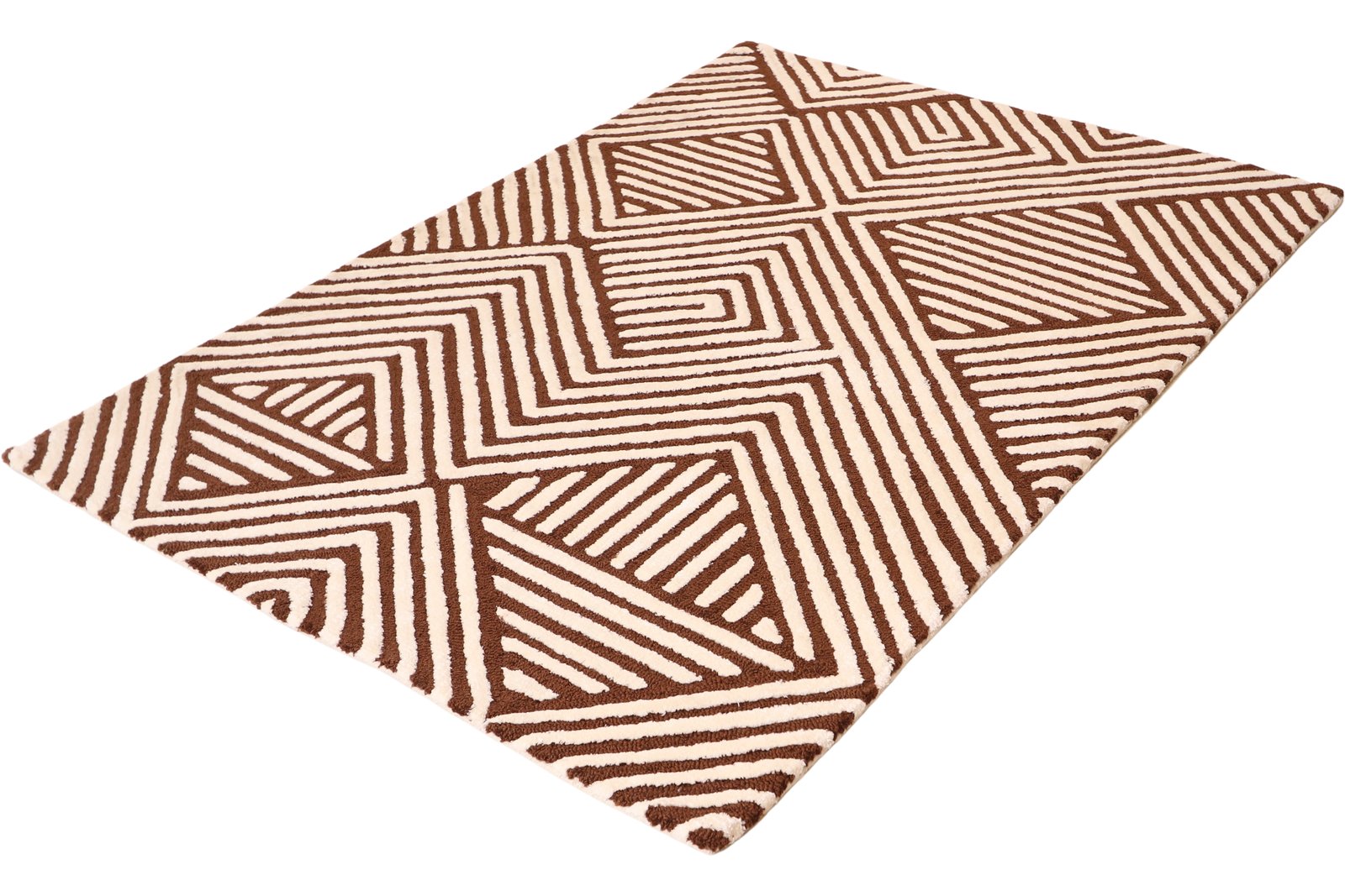 Maze — Hand-knotted, 180x120 cm, Brown, 50% Schurwolle, 50% Viskose | View 6