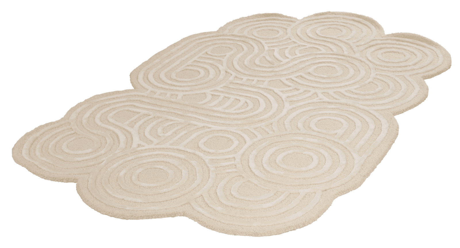 Circle Maze — Hand-knotted, 180x120 cm, Beige, 50% Schurwolle, 50% Viskose | View 4