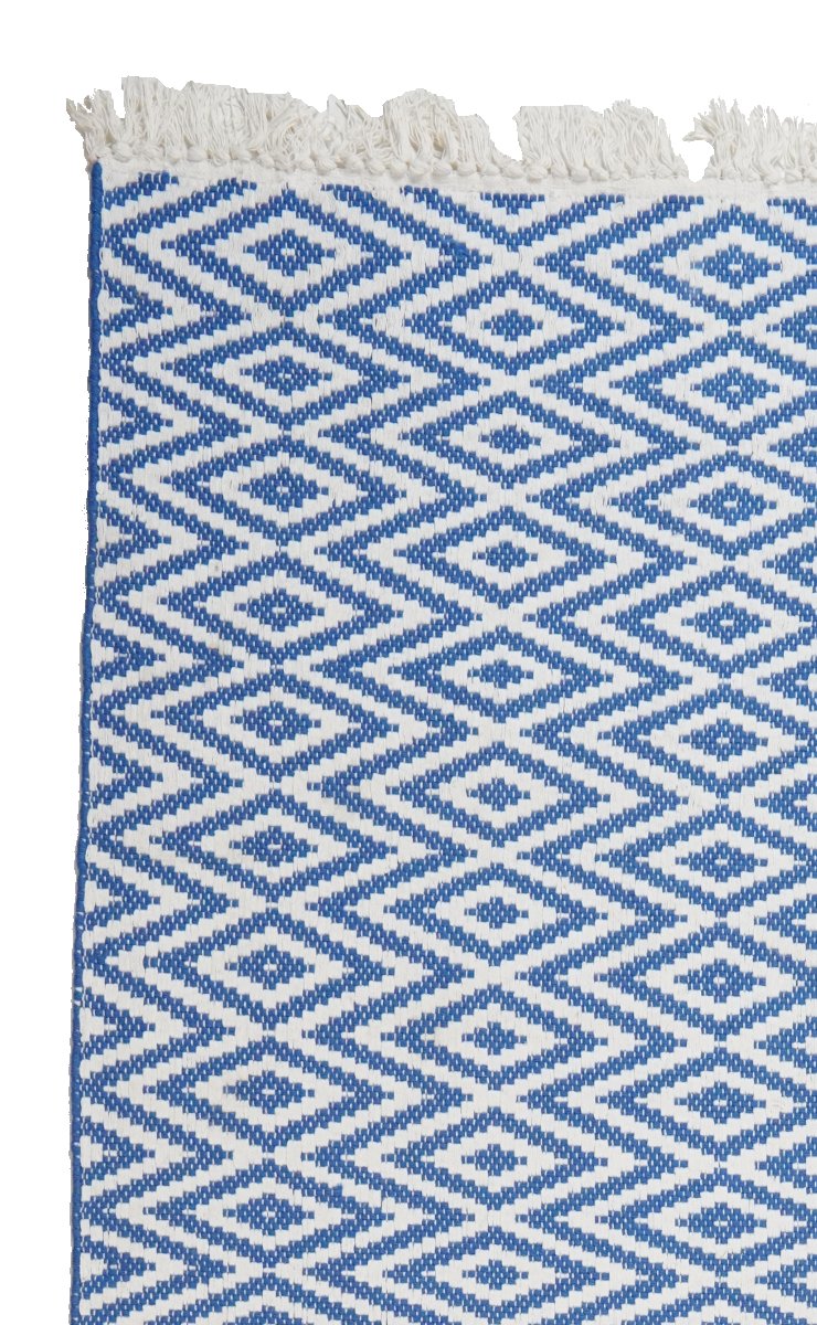 Dhurrie — Handmade, 230x160 cm, Blue, 40% Schurwolle, 60% Baumwolle | View 3