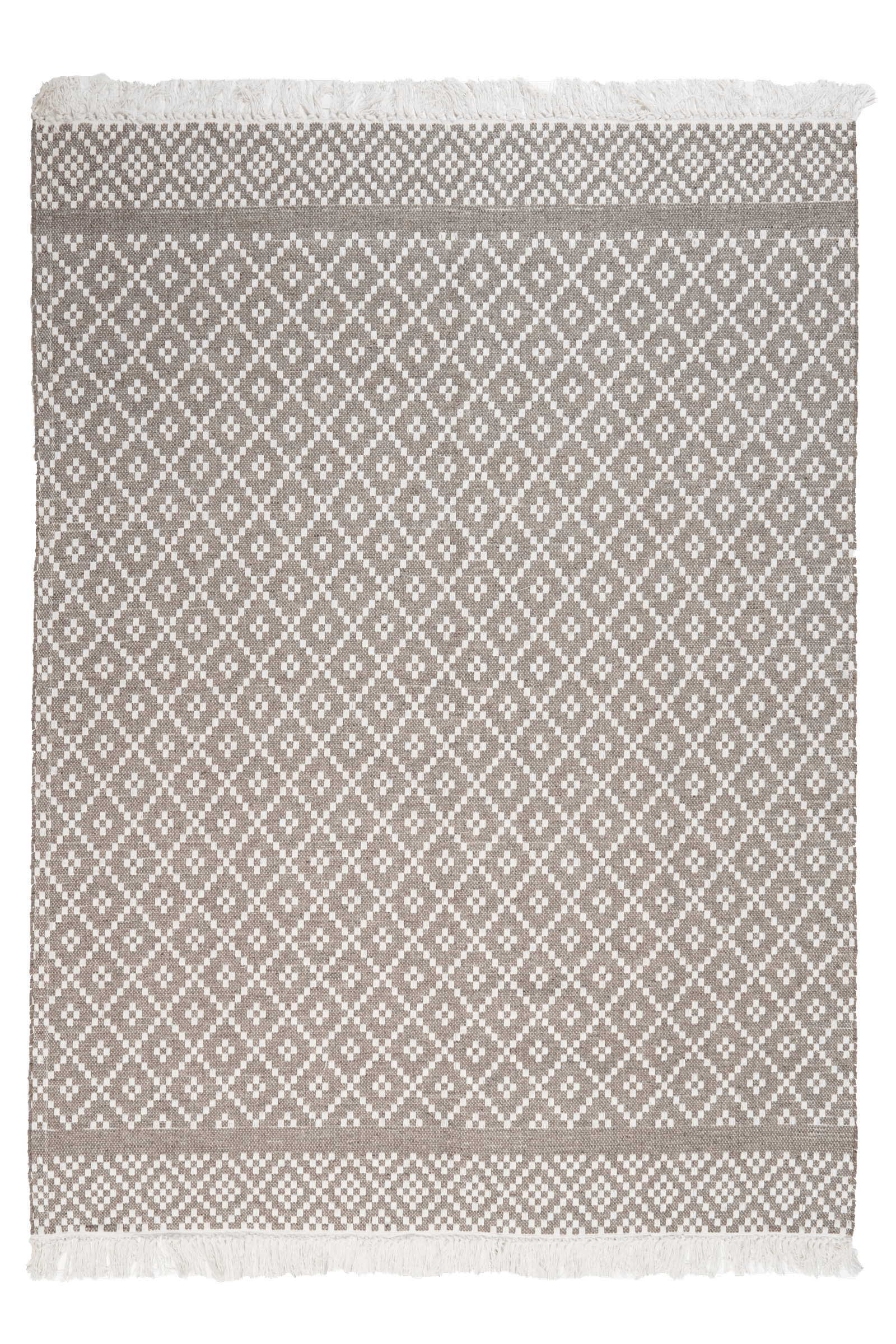 Dhurrie — Handmade, 170x120 cm, Grey, 40% Schurwolle, 60% Baumwolle | Main view
