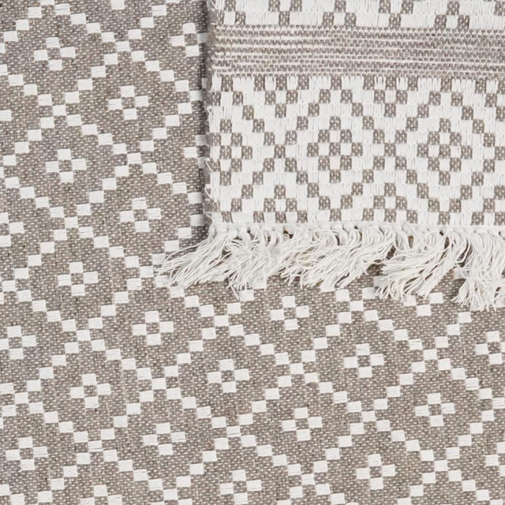 Dhurrie — Handmade, 230x160 cm, Grey, 40% Schurwolle, 60% Baumwolle | View 5