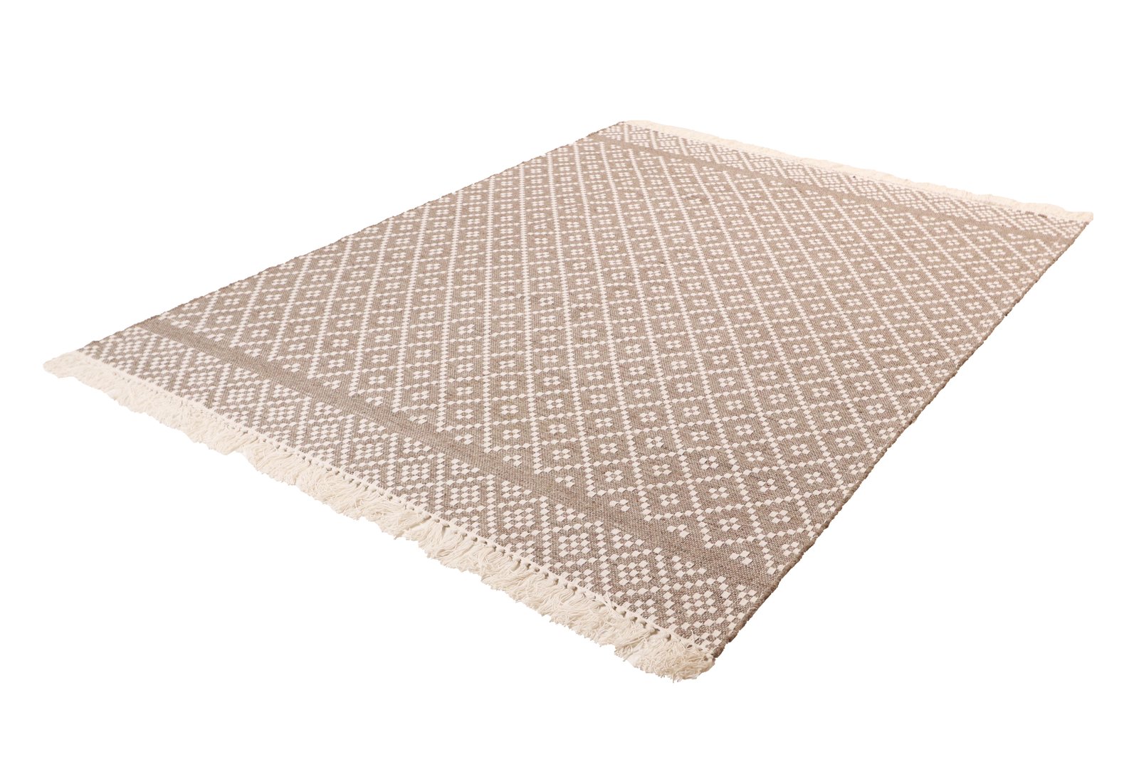 Dhurrie — Handmade, 230x160 cm, Grey, 40% Schurwolle, 60% Baumwolle | View 6