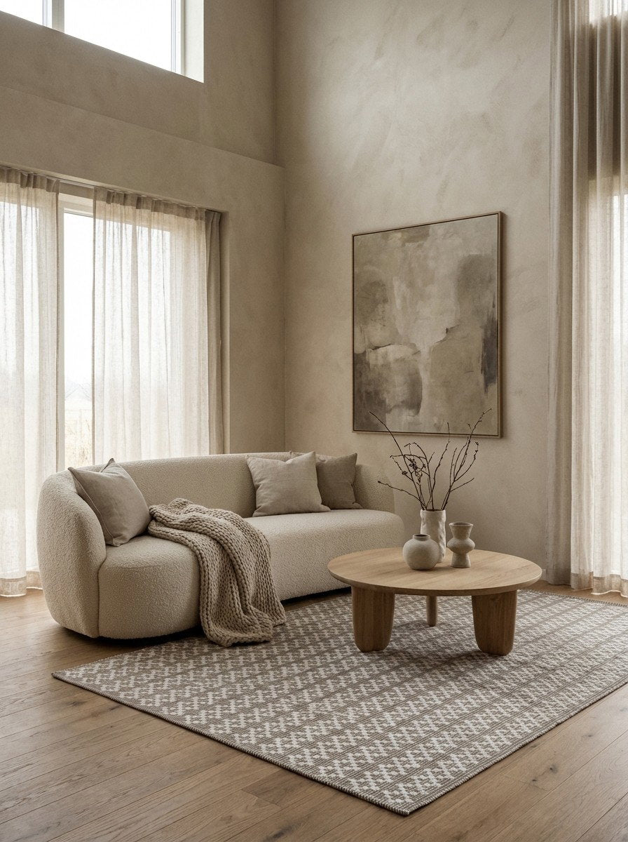 Lizzy — Handgefertigt, 160x230 cm, Braun, 40% Schurwolle, 60% Baumwolle | Detail view