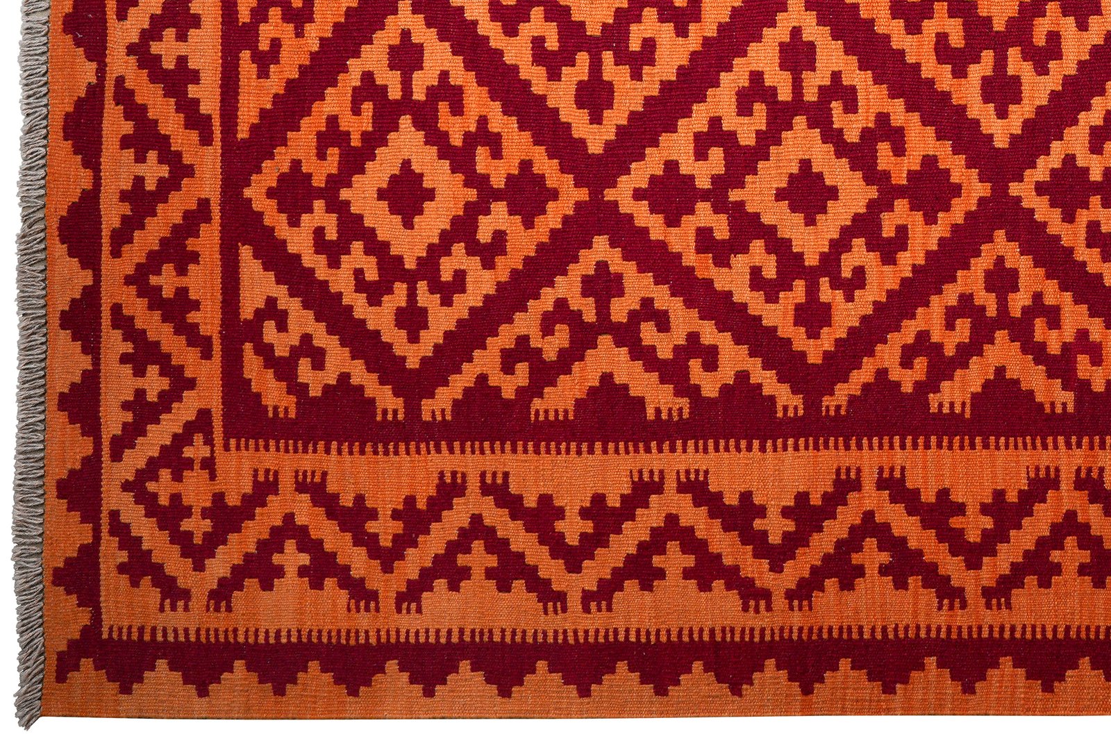 Kelim Gashgai — Handmade, 183x248 cm, Red, 100% Virgin Wool | View 3