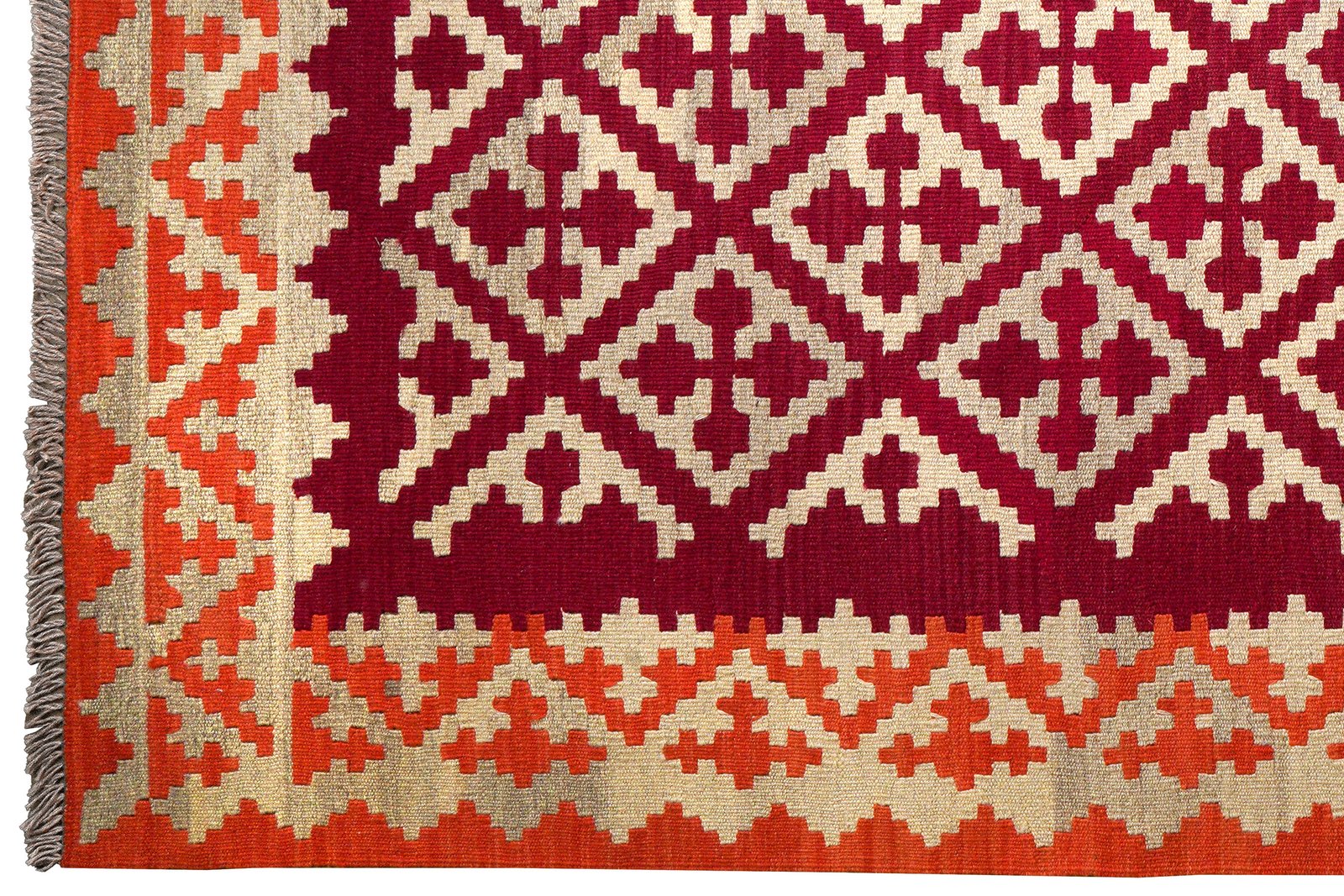 Kelim Gashgai — Handmade, 174x235 cm, Red, 100% Virgin Wool | View 3
