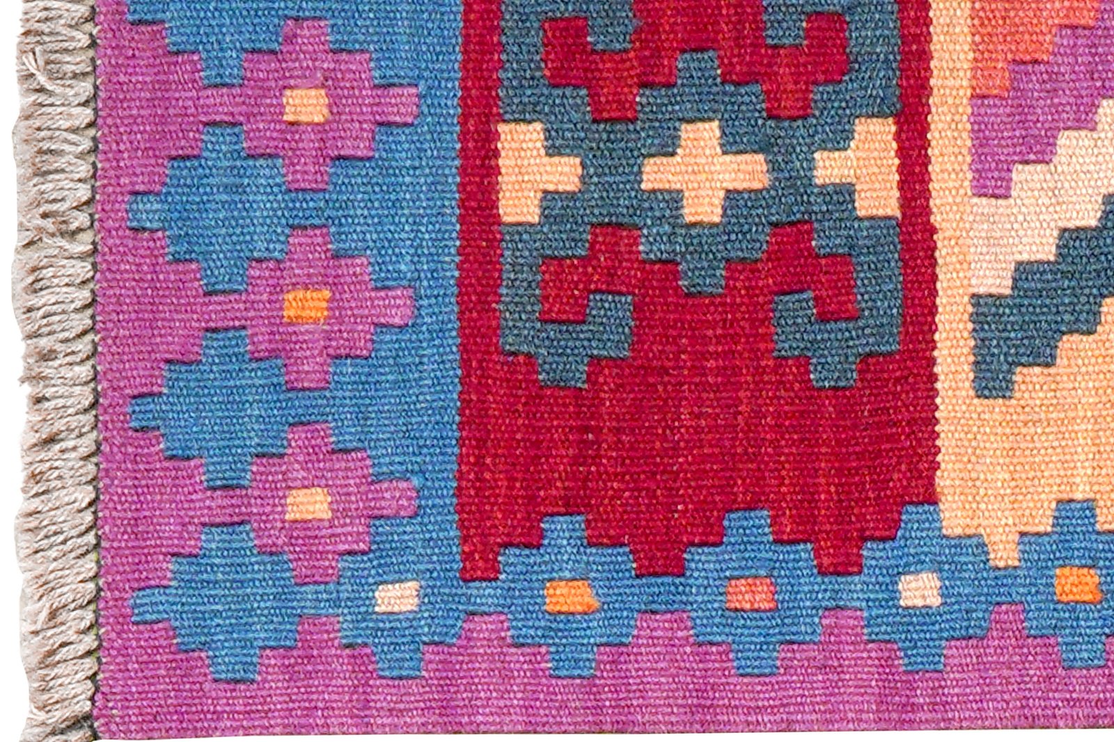 Kelim Gashgai — Handmade, 63x88 cm, Violett, 100% Virgin Wool | View 3