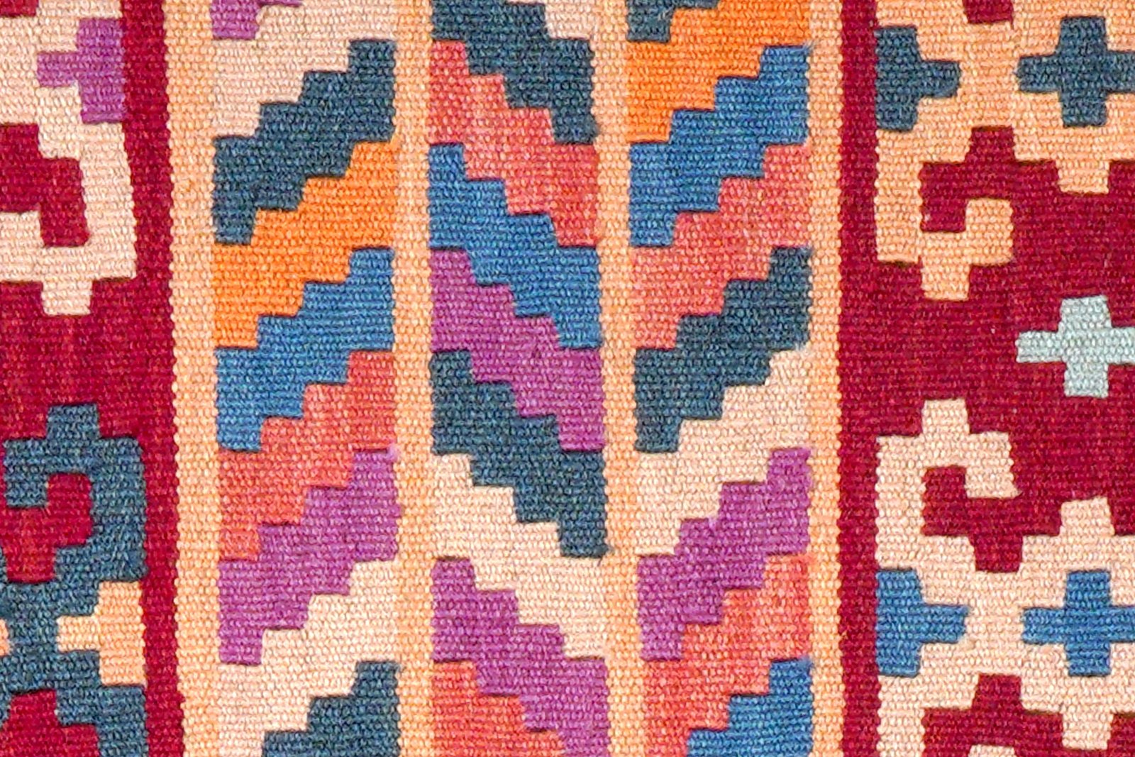 Kelim Gashgai — Handmade, 63x88 cm, Violett, 100% Virgin Wool | View 5