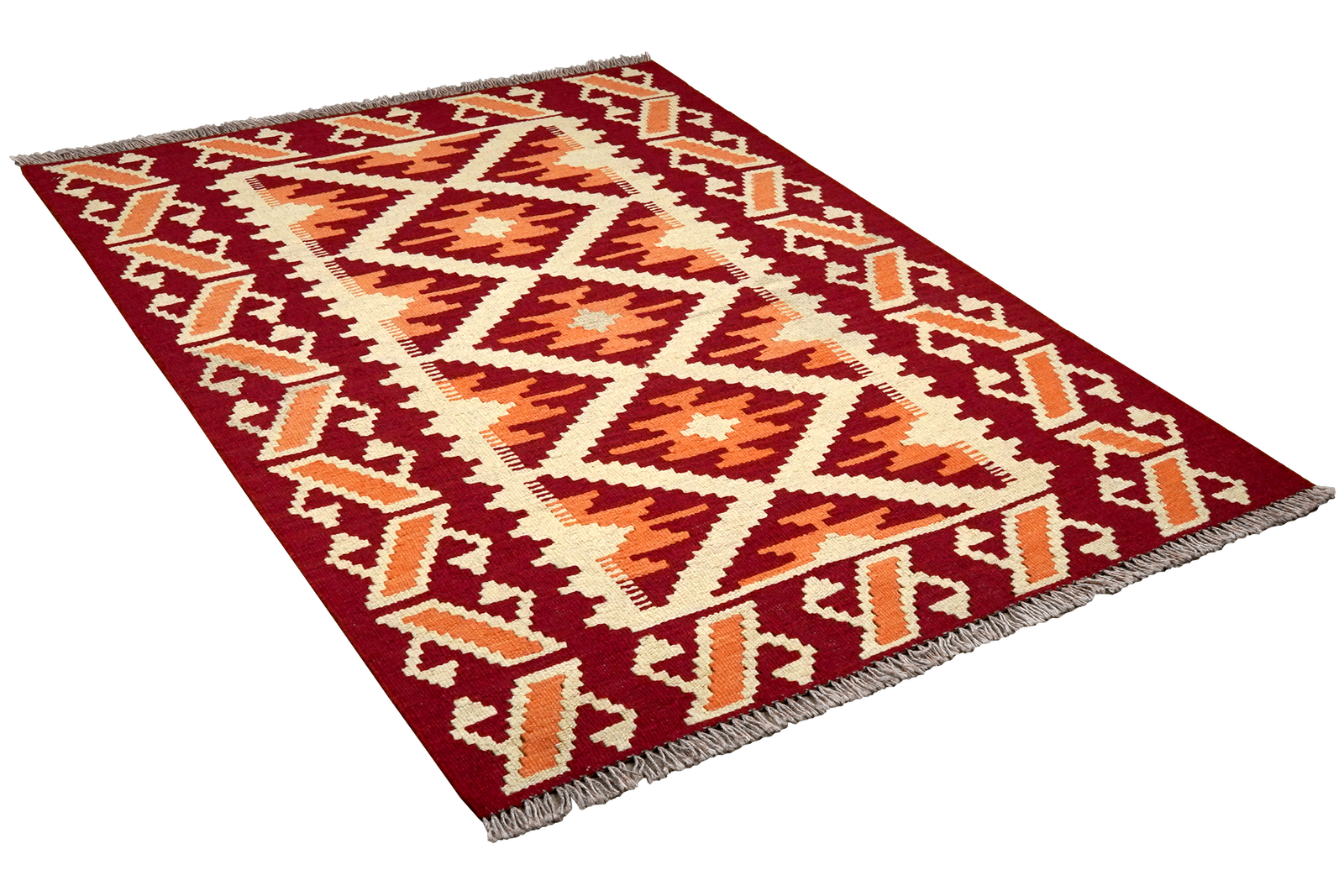 Kelim Gashgai — Handgefertigt, 154x103 cm, Rot, 100% Virgin Wool | View 5