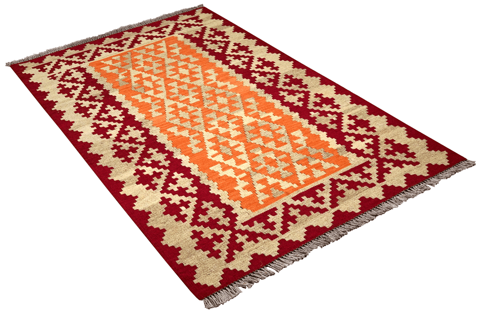 Kelim Gashgai — Handmade, 105x148 cm, Yellow, 100% Virgin Wool | View 4