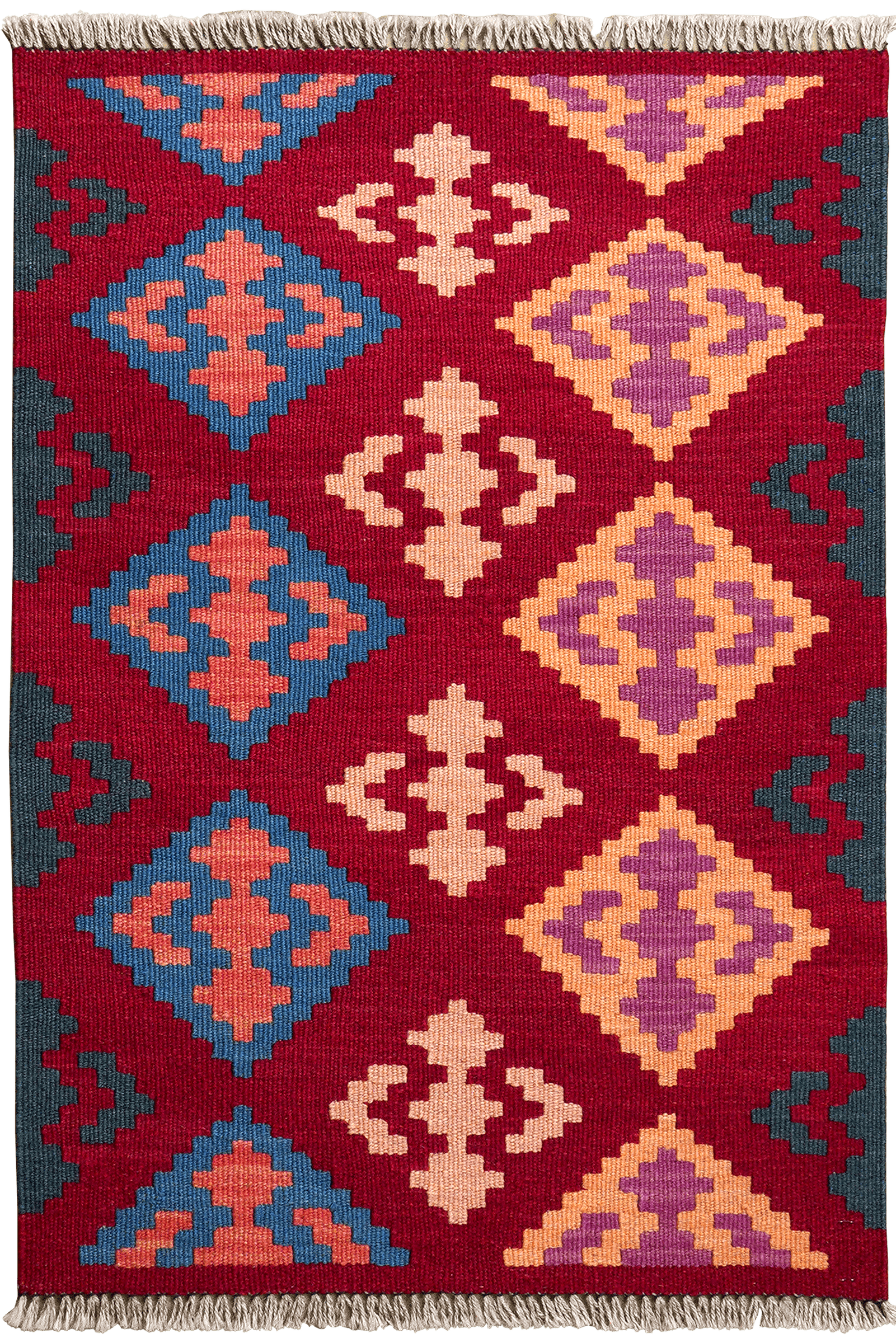 Kelim Gashgai — Handmade, 62x94 cm, Red, 100% Virgin Wool | Main view