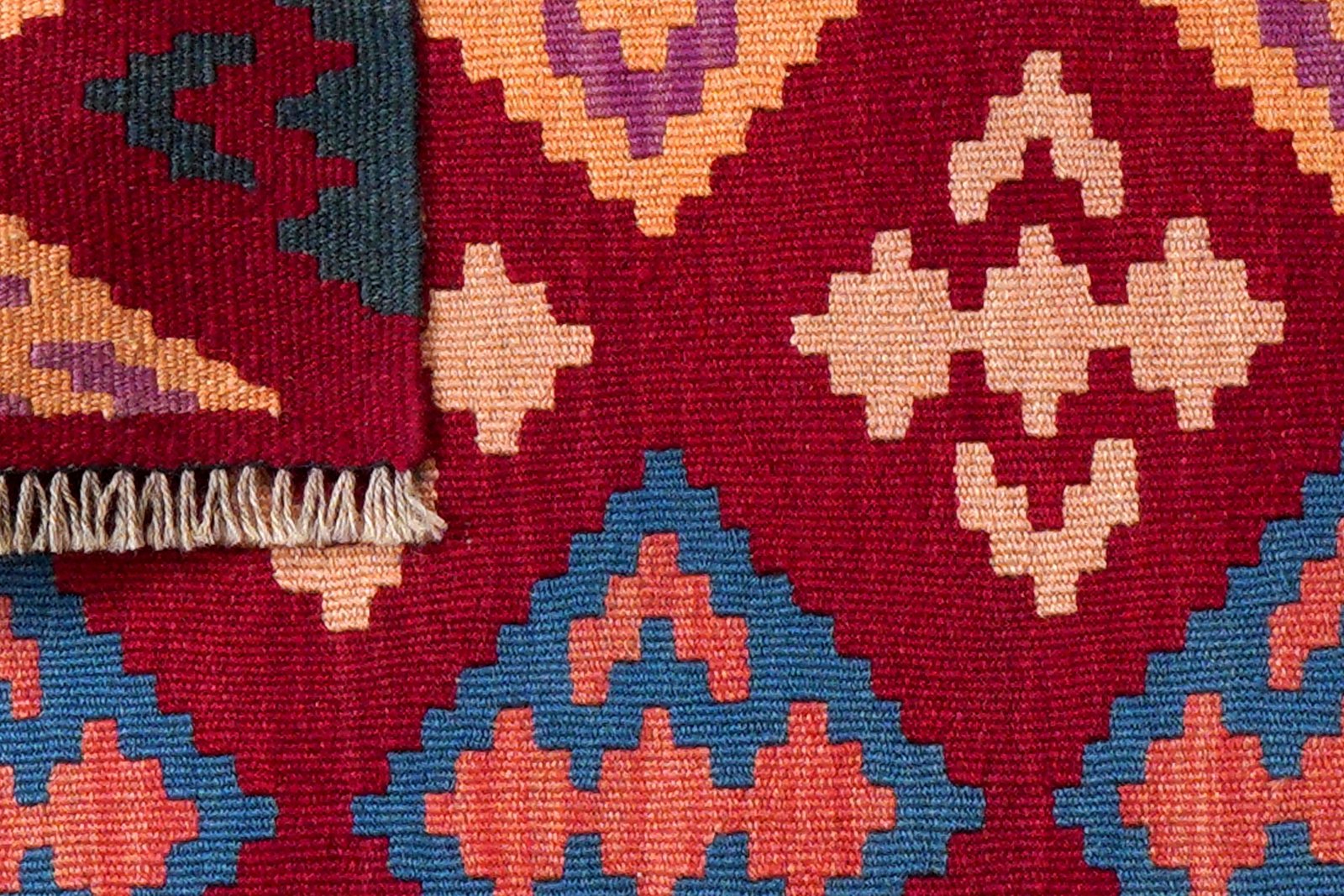 Kelim Gashgai — Handmade, 62x94 cm, Red, 100% Virgin Wool | View 6