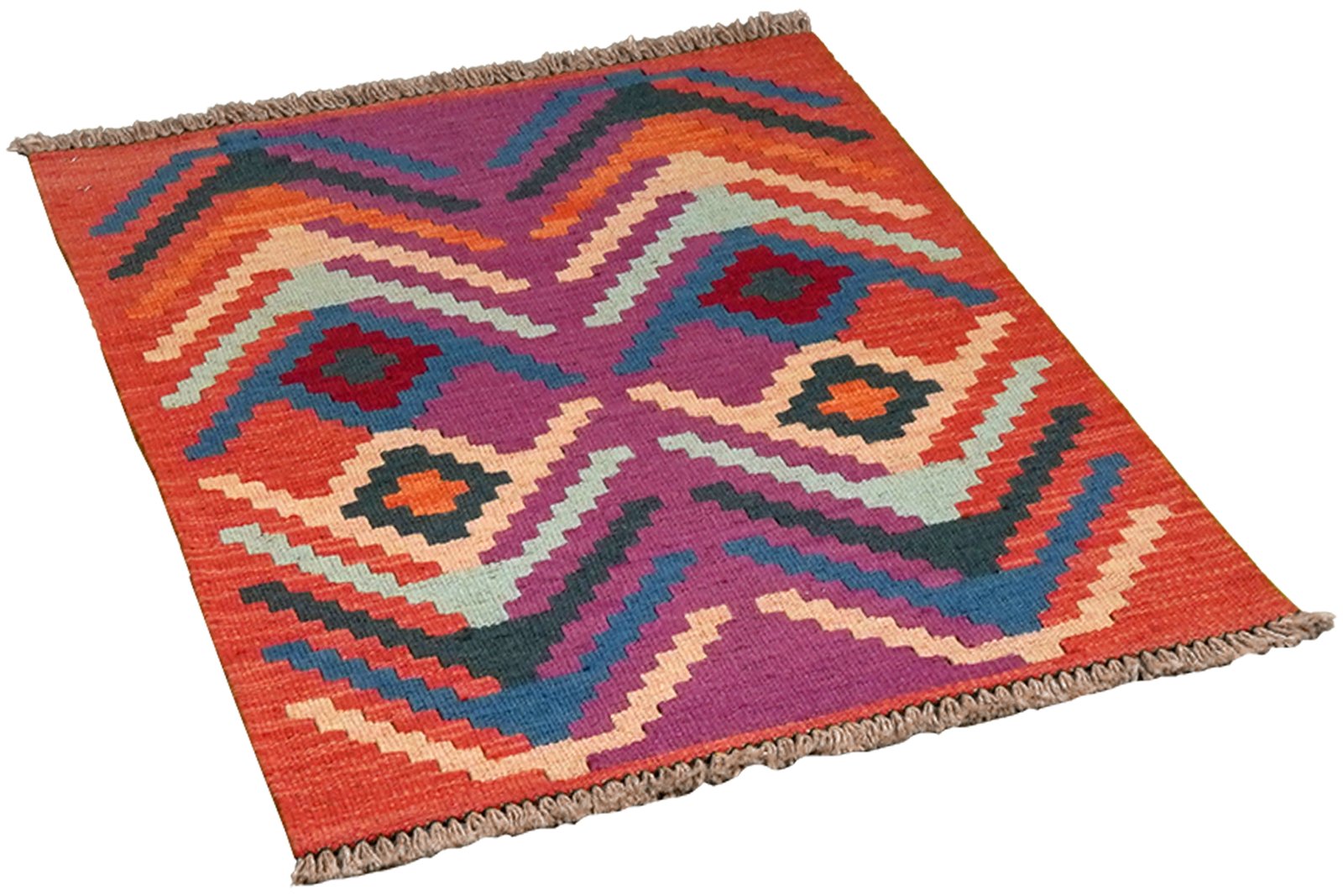 Kelim Gashgai — Handmade, 62x86 cm, Violett, 100% Virgin Wool | View 4