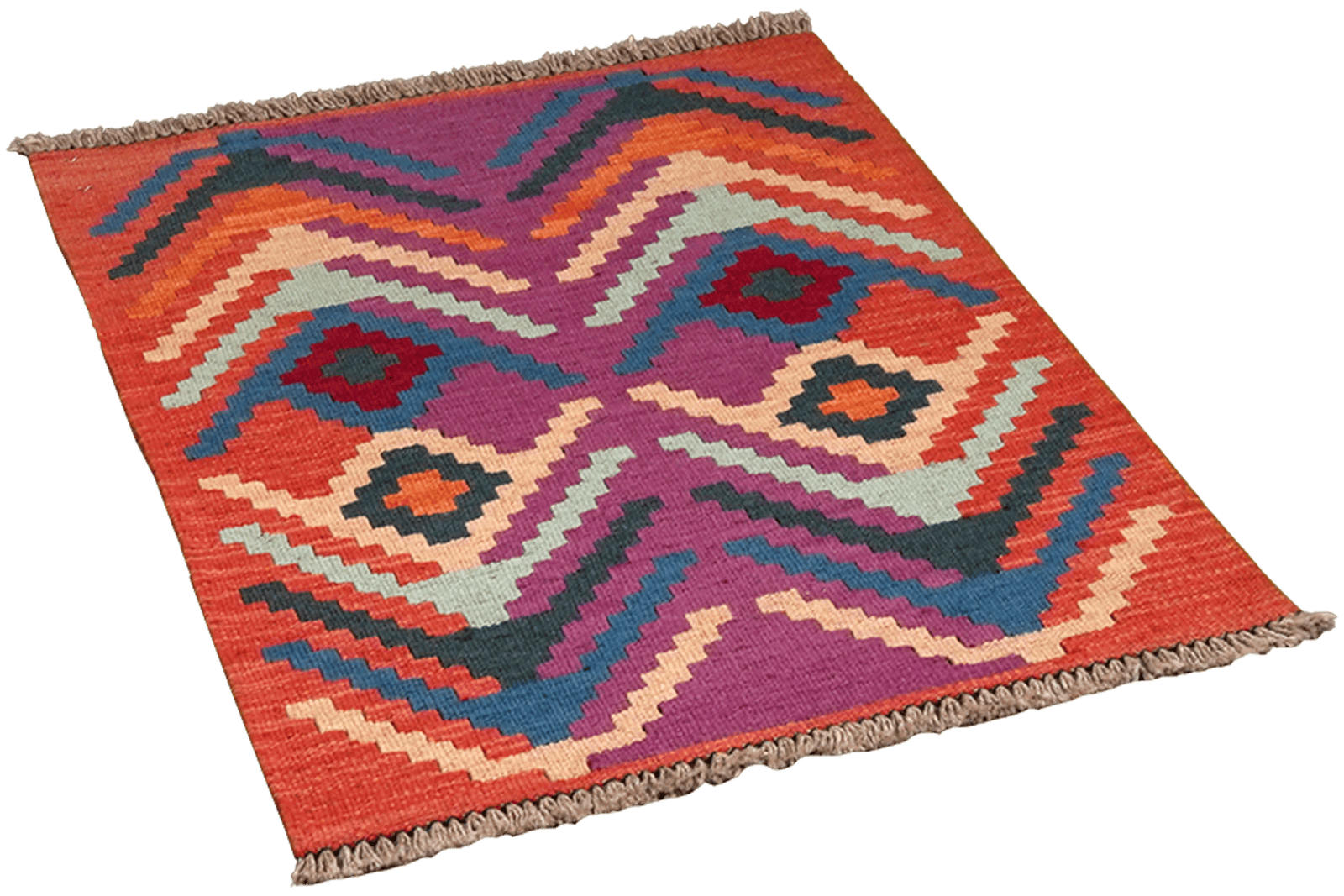 Kelim Gashgai — Handmade, 62x86 cm, Violett, 100% Virgin Wool | View 4
