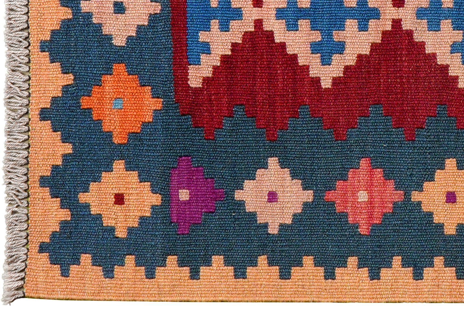 Kelim Gashgai — Handmade, 61x88 cm, Red, 100% Virgin Wool | View 3