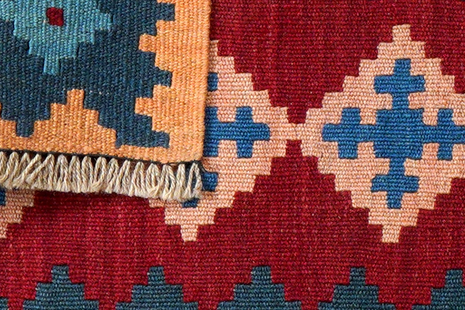 Kelim Gashgai — Handmade, 61x88 cm, Red, 100% Virgin Wool | View 6