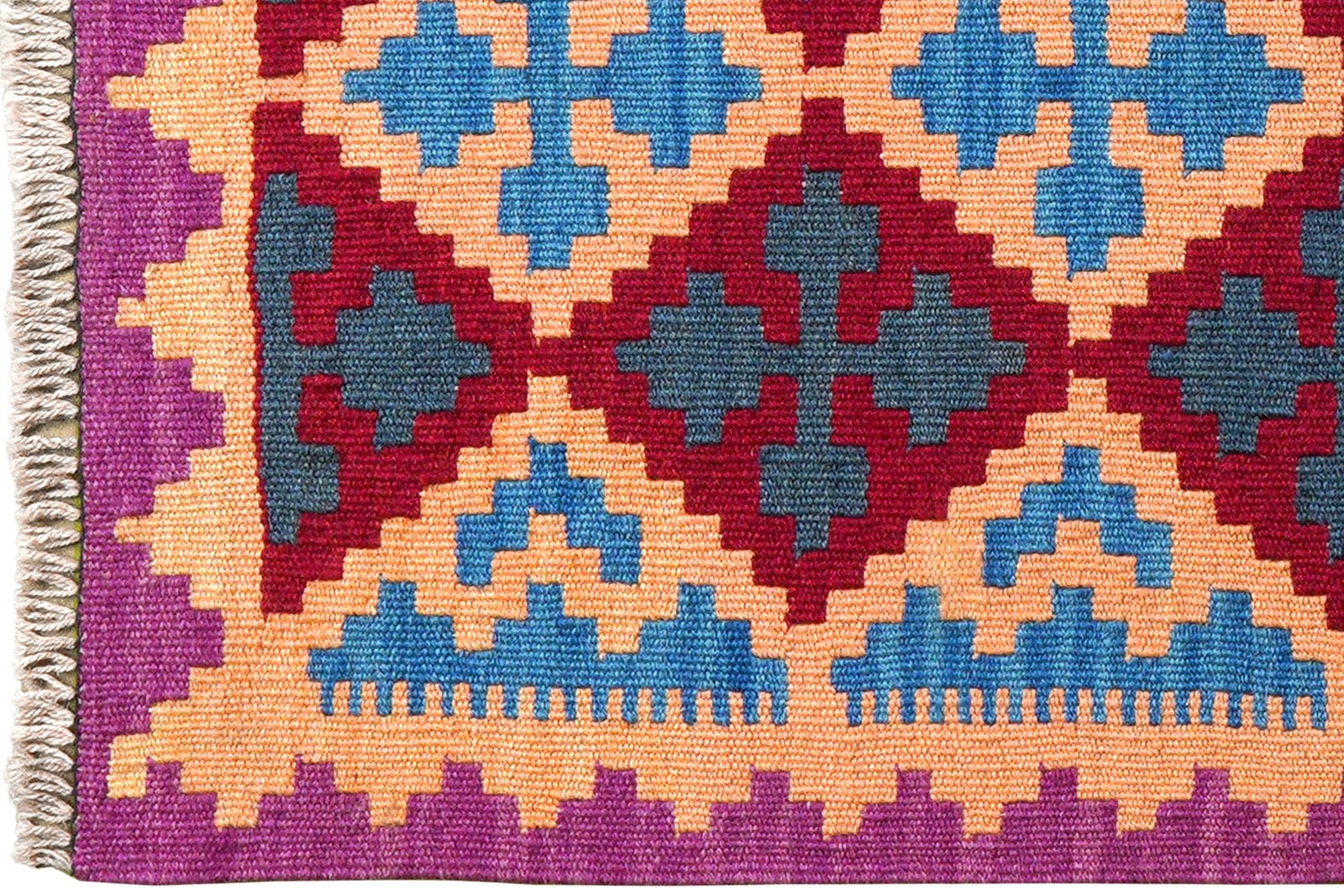 Kelim Gashgai — Handmade, 64x103 cm, Beige, 100% Virgin Wool | View 3