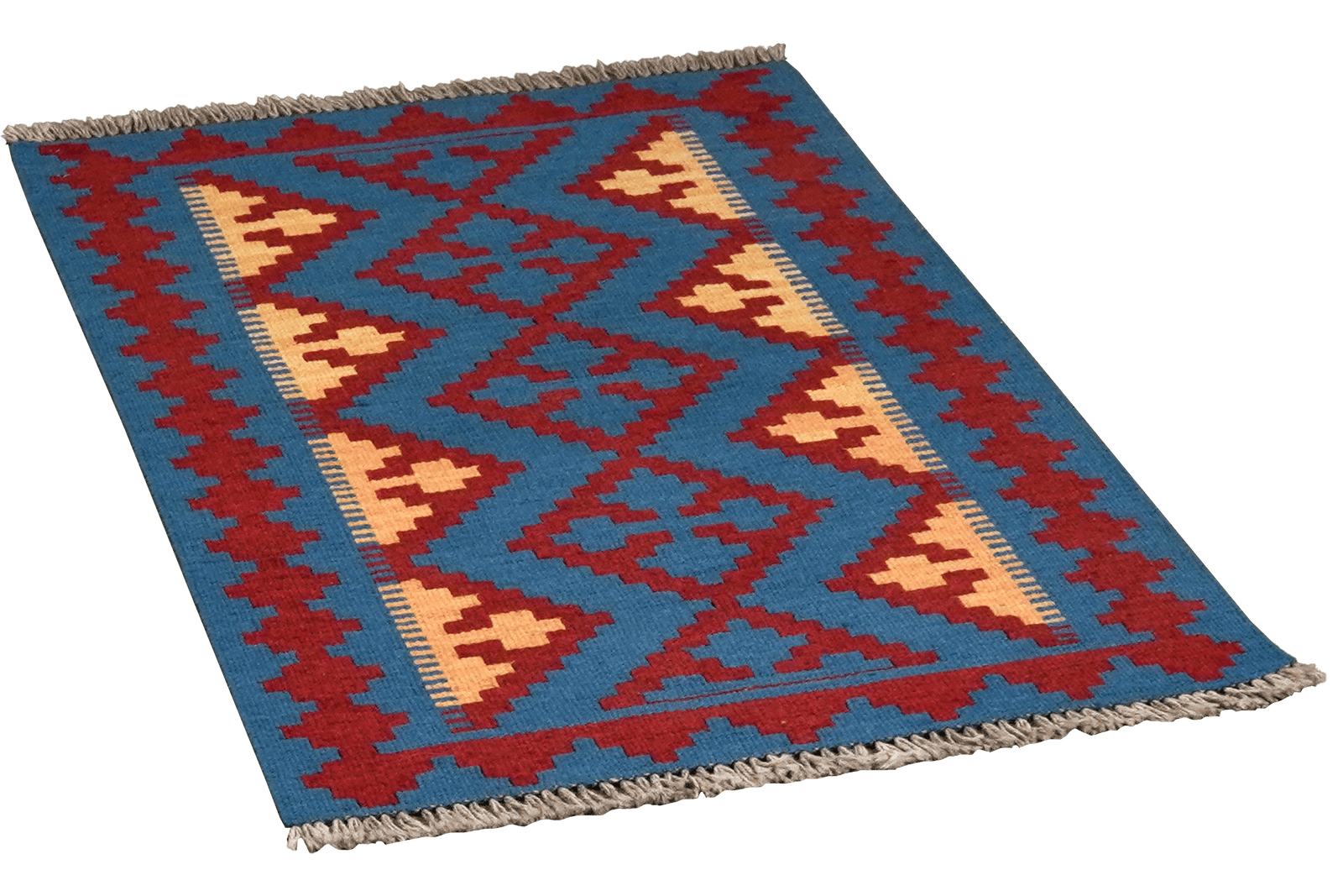 Kelim Gashgai — Handmade, 61x95 cm, Blue, 100% Virgin Wool | View 4