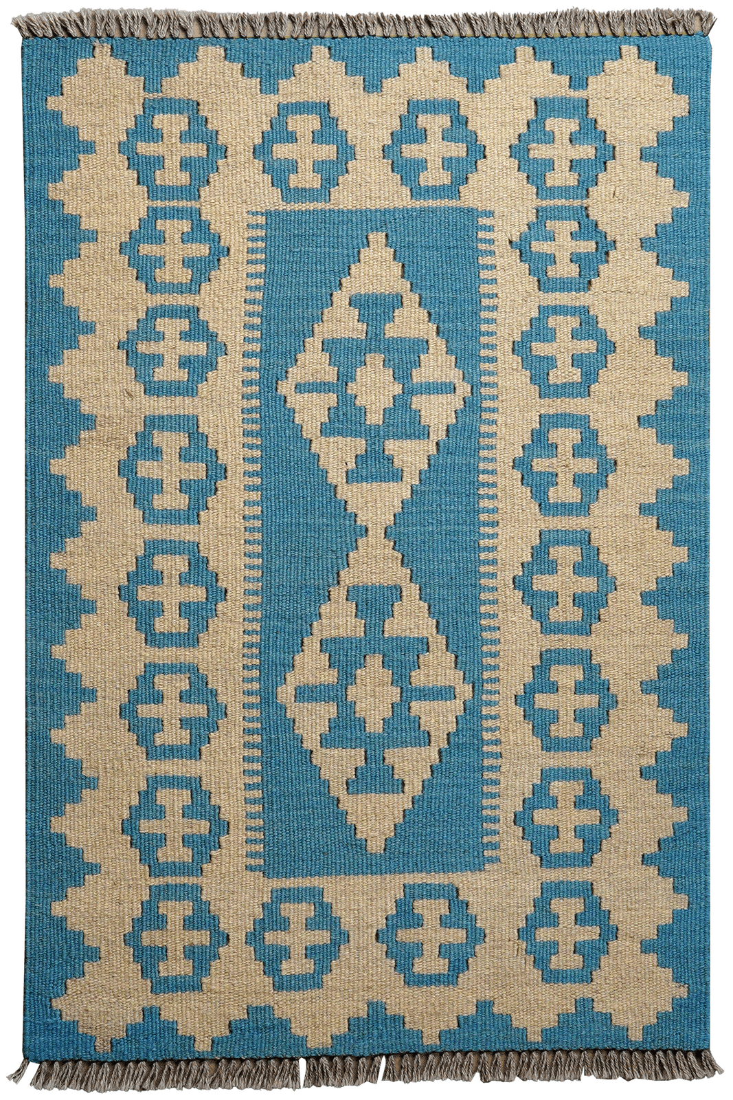 Kelim Gashgai — Handmade, 61x93 cm, Beige, 100% Virgin Wool | Main view