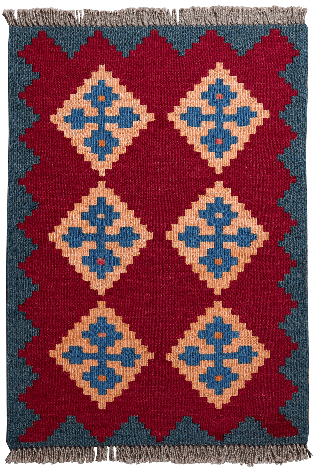 Kelim Gashgai — Handmade, 61x86 cm, Red, 100% Virgin Wool | Main view