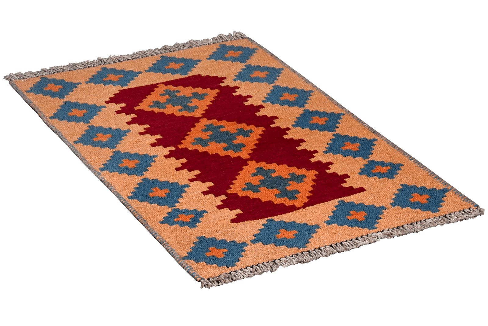 Kelim Gashgai — Handmade, 57x89 cm, Red, 100% Virgin Wool | View 4