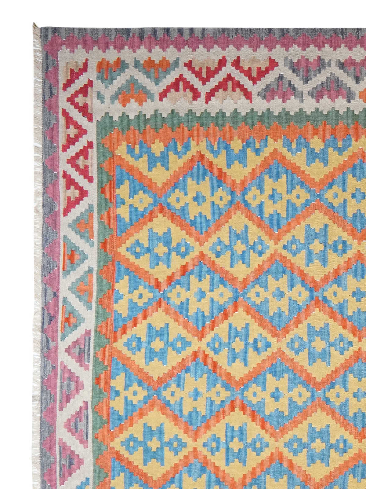 Kelim Gashgai — Handmade, 300x385 cm, Orange, 100% Virgin Wool | View 3