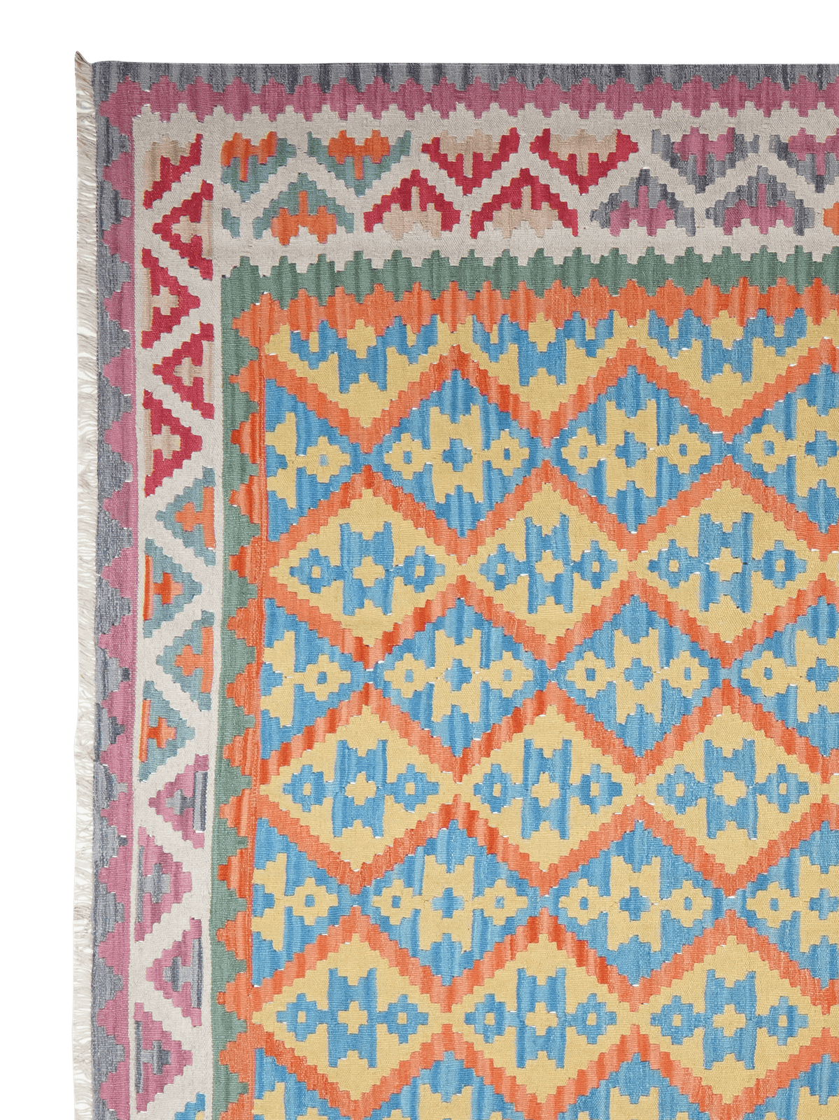 Kelim Gashgai — Handmade, 300x385 cm, Orange, 100% Virgin Wool | View 3