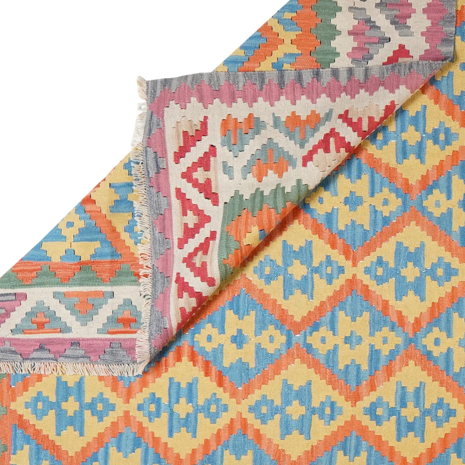 Kelim Gashgai — Handmade, 300x385 cm, Orange, 100% Virgin Wool | View 6