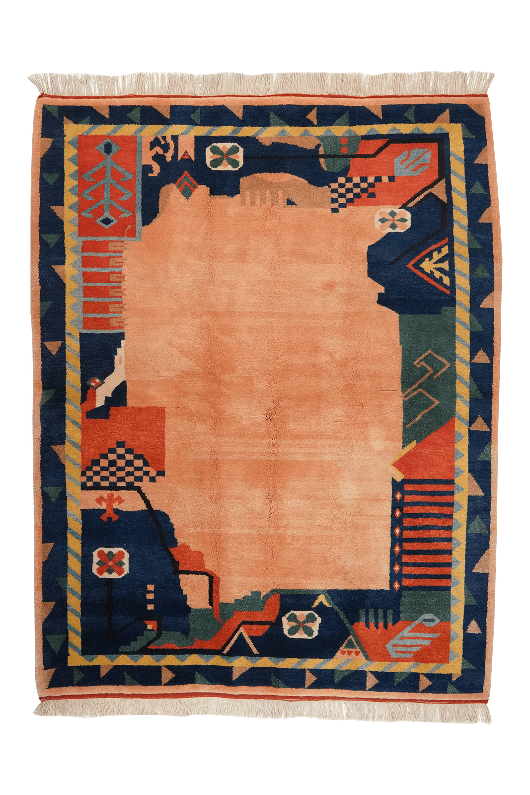 Konya — Hand-knotted, 176x234 cm, Orange, 100% Virgin Wool | Main view