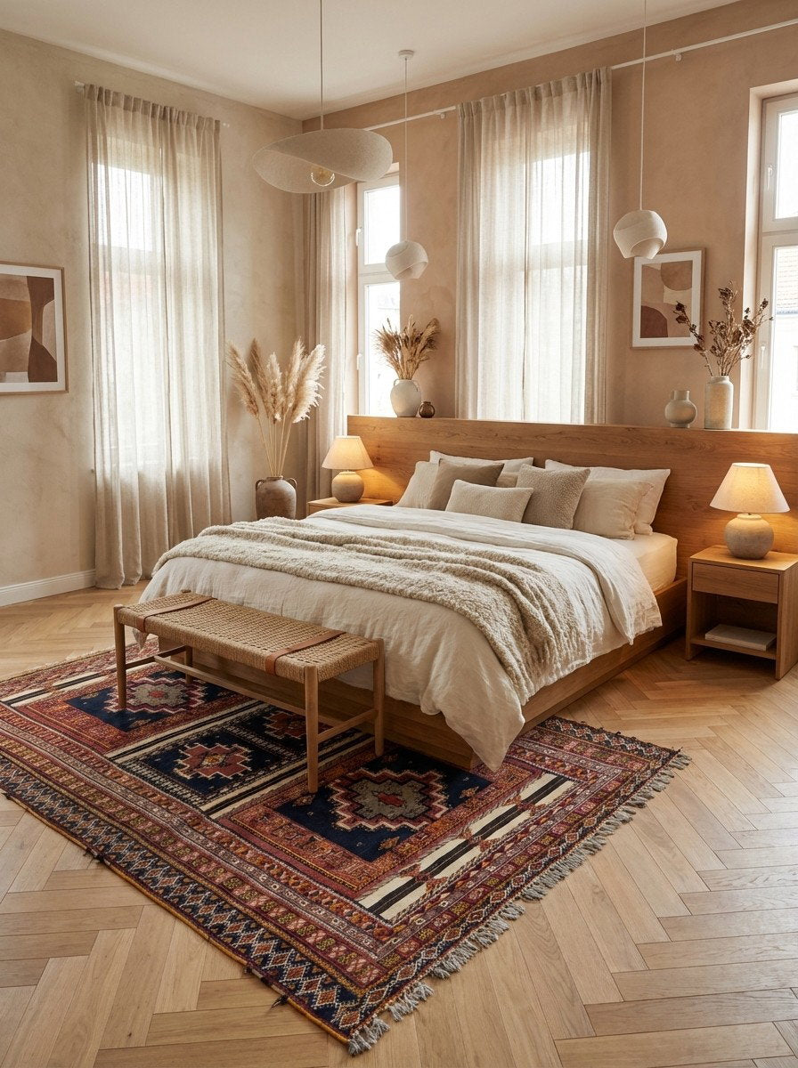 Ouzguit Nara — Handgefertigt, 369x203 cm, 100% Virgin Wool | Detail view