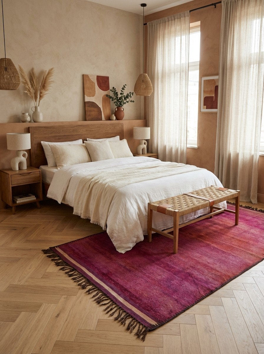 Chichaoua Faezeh — Handgefertigt, 415x195 cm, 100% Virgin Wool | Detail view