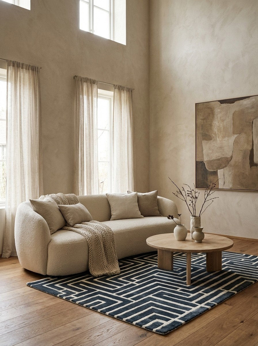 Skyline — Handgefertigt, 180x120 cm, Bunt, 50% Schurwolle, 50% Viskose | Detail view