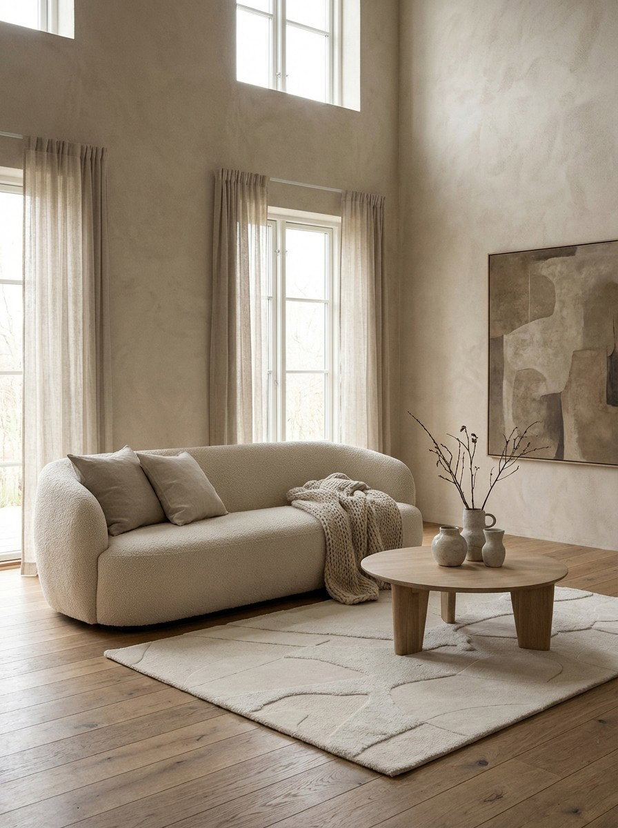 Desert Dune — Handgefertigt, 240x170 cm, Beige, 100% Virgin Wool | Detail view