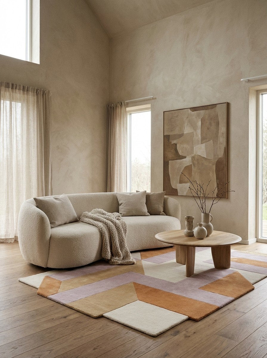 Milo — Handgefertigt, 200x150 cm, Bunt, 50% Schurwolle, 50% Viskose | Detail view