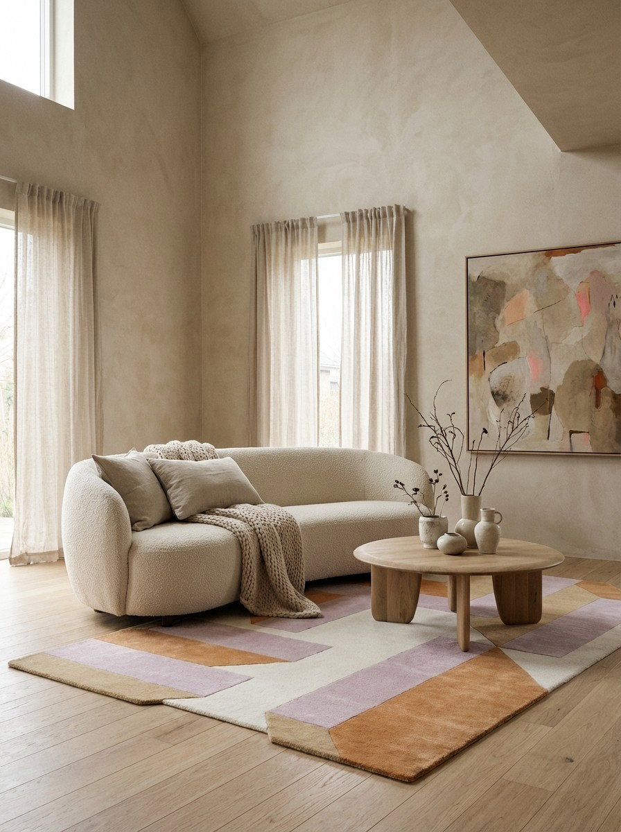 Milo — Handgefertigt, 240x170 cm, Bunt, 50% Schurwolle, 50% Viskose | Detail view