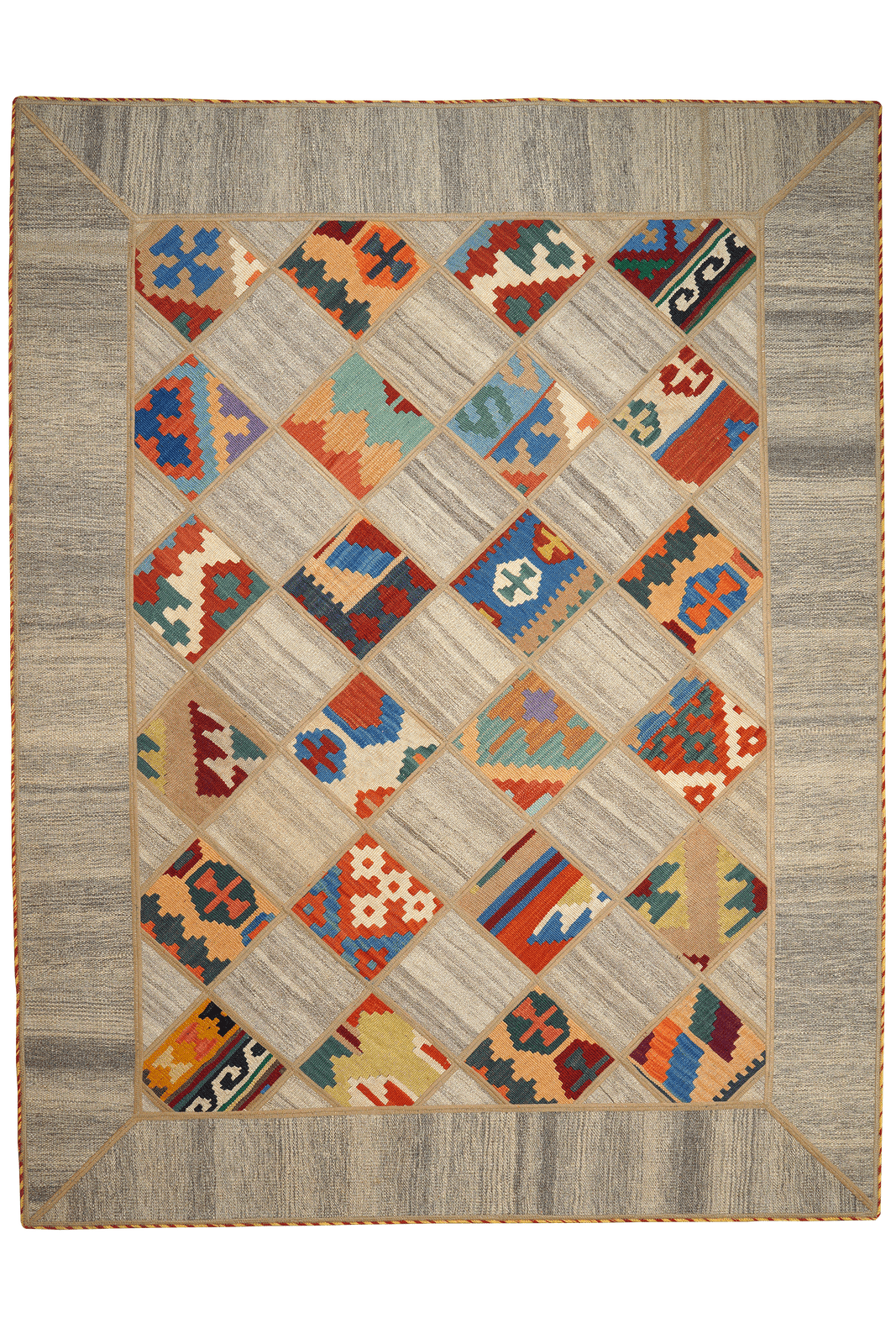 Kelim Tekkeh — Handmade, 150x200 cm, Beige, 100% Virgin Wool | Main view