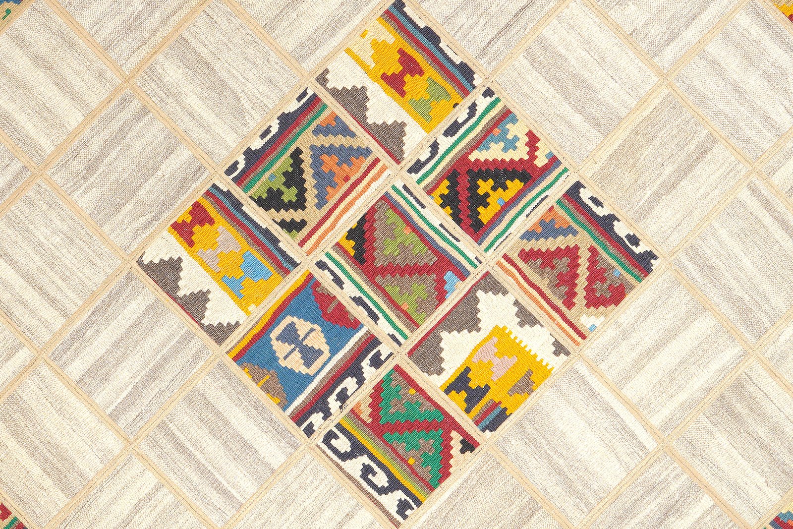 Kelim Tekkeh — Handmade, 150x200 cm, Beige, 100% Virgin Wool | View 5