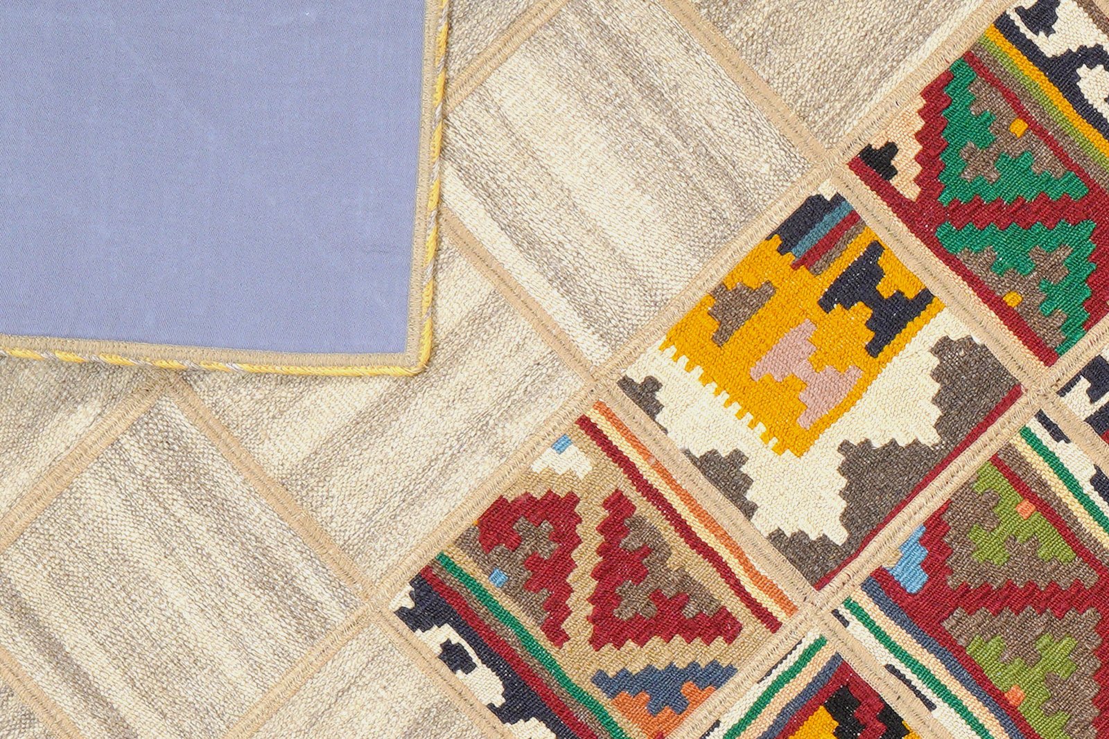 Kelim Tekkeh — Handmade, 150x200 cm, Beige, 100% Virgin Wool | View 6