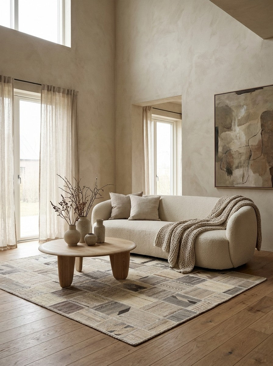 Kelim Tekkeh — Handmade, 150x200 cm, Beige, 100% Virgin Wool | Detail view
