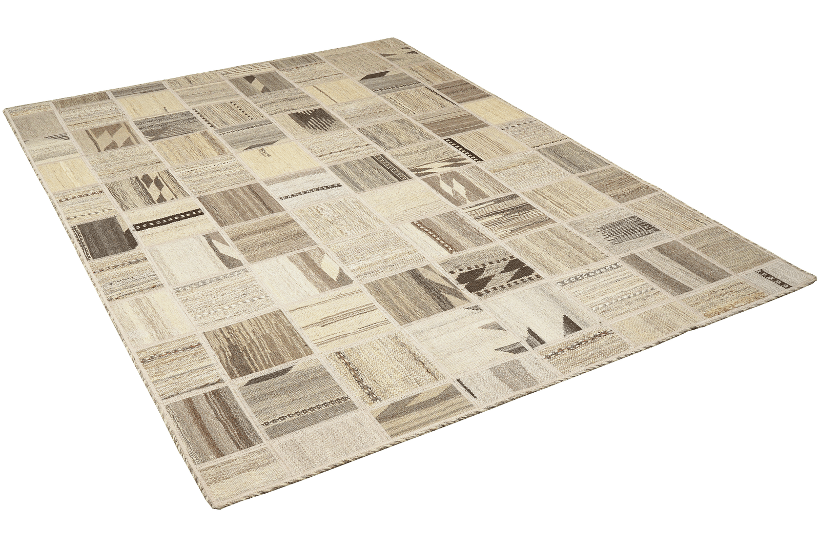 Kelim Tekkeh — Handmade, 150x200 cm, Beige, 100% Virgin Wool | View 4